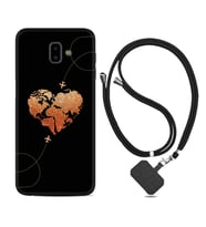 Samsung J6 Plus J7 Prime J7 Pro M20 Kılıf Boyun Askılı Silikon Plane Heart 1721