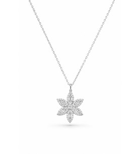 Özel Kutulu Kadın Kolye - Baget Taşlı Lotus Beyaz Masal Lotus Çiçeği Kadın Kolye