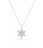 Özel Kutulu Kadın Kolye - Baget Taşlı Lotus Beyaz Masal Lotus Çiçeği Kadın Kolye