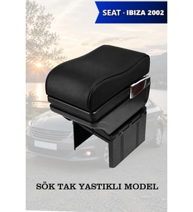 seat ibiza 2002 kol dayama geniş model Yastıklı Siyah Lüks Deri