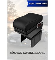 seat ibiza 2002 kol dayama geniş model Yastıklı Siyah Lüks Deri