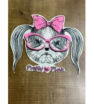 28X24 CM 3 BOYUTLU KIZ KEDİ PEMBE FİYONKLU KEDİ ARMA APLİKE
