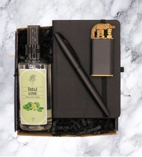 HEDİYE SETİ - DEFTER & KALEM & ROLLER KALEM & ÇAKMAK & KOLONYA