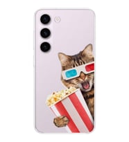 PrintiFy Samsung Galaxy S23 ile Uyumlu Kedi 1 Kamera Korumalı Şeffaf Kılıf