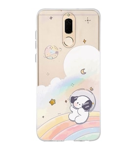 Huawei Mate 10 Lite Uyumlu Sevimli Köpek Desenli Şeffaf Telefon Kılıfı