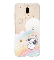 Huawei Mate 10 Lite Uyumlu Sevimli Köpek Desenli Şeffaf Telefon Kılıfı