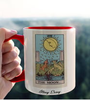 Kişiye Özel Tarot Kartı Tasarımlı Kırmızı Kupa Bardak Model-4