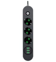 Akım Korumalı Grup Priz 3 Lü Ve 3 Usb Şarj Portu Kesintilere Karşı Akım Korumalı Priz 2 Metre