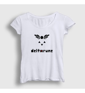 Presmono Kadın Beyaz Logo Deltarune Oyun Undertale T-Shirt 435977tt (Beyaz)
