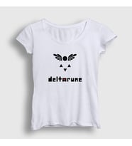 Presmono Kadın Beyaz Logo Deltarune Oyun Undertale T-Shirt 435977tt (Beyaz)