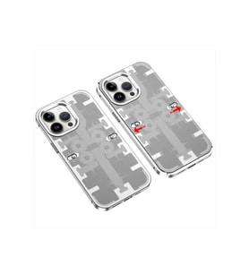 iPhone 14 Pro Max Kılıf Mekanik Bumper Kapak - Gümüş