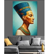 Mısır Kraliçesi Nefertiti Portresi Dekoratif Kanvas - Mdf Ahşap Tablo