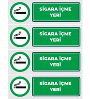 Sigara İçme Yeri 21x28 Arkası Sticker