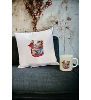 Babaya Hediye Fotoğraflı Kupa Bardak ve Yastık Set (Beyaz)