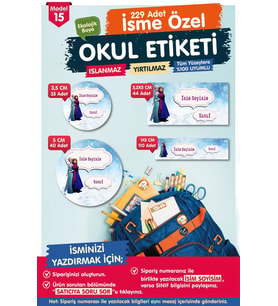 Okul Etiketi Elsa Anna Kalem Defter Etiketi Özel İsim Yazılabilen Etiket Seti - İsim Etiketi-T549-OE15