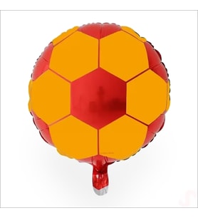 Sarı Kırmızı Futbol Topu Folyo Balon - 45 cm