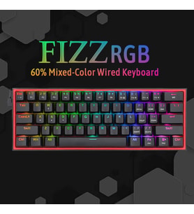 Redragon K617-Rgb 16,8 Milyon Rgb Aydınlatma, Red Switch Fizz%60 Q Türkçe Kablolu Mekanik Oyuncu Kla (Çok Renkli)