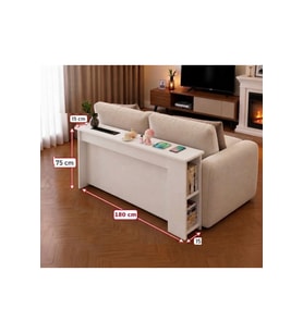Koltuk Arkası MDF Dresuar – 4’lü Priz, USB + Type-C Şarj Konsolu Koltuk Arkası Raf & Yan Sehpa