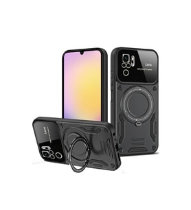 Redmi Note 10S Kılıf Joy Lens Standlı Kapak - Siyah
