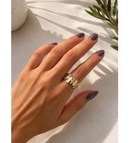 Taşlı Çubuk Gold Yüzük