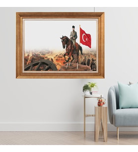 Altın Paspartulu Çerçeveli Tablo CV336 (Gold)