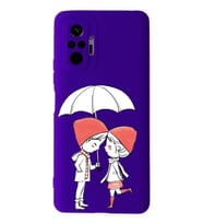 Xiaomi Redmi Note 10 Pro Uyumlu Lansman Kılıf Aşk Tasarımlı İçi Kadife Kapak-Mor (Şeffaf)