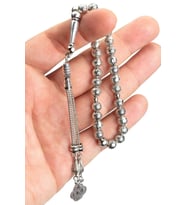 Hediyelik Tesbih, Bilek Boy Tesbih, Metal Tesbih (Gri)