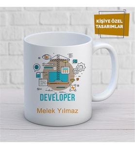 Kişiye Özel İsim Yazılabilir Developer Kupa Bardak