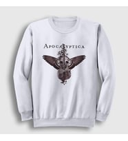 Presmono Unisex Beyaz Cello Wings Apocalyptica Sweatshirt 11087tt