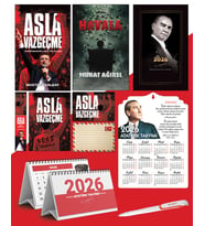 Asla Vazgeçme - Ayraç - Kartpostal - Poster - Havala -  2026 Ajanda Gazi Paşa - Ayyıldız Ahşap Duvar Takvimi - Masa Takvimi