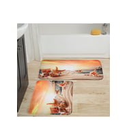 Rovigo Home Dijital Baskılı 2'li Banyo paspas Takımı RVG5019 (Pembe)