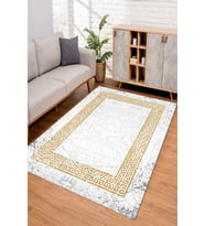 Dijital Kaymaz Taban Yıkanabilir Renkli Salon Halısı Mutfak Halısı Yolluk ND-SD-1077 (Gold)