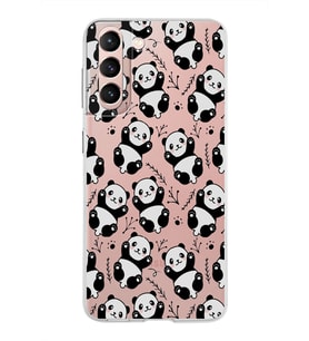 Samsung Galaxy S21 Kapak Panda Tasarımlı Şeffaf Silikon Kılıf