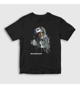 Presmono Unisex Çocuk Siyah Awake Billie Eilish T-Shirt 153627tt