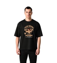 Erkek Oversize Vücut Geliştirme Baskılı Tişört Tour Brand Gym Extreme Strength Antrenman Günlük
