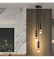 Siyah 3' Lü Sarkıt Boru 3000K Sarı Işık Yatak Başı, Banyo, Dekoratif Led Aydınlatma