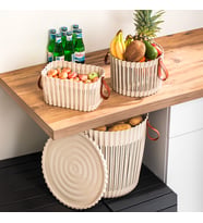 Porsima 4315 Cappuccino 3'lü Sepet Seti Banyo Mutfak Organizeri