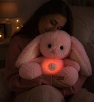 Nefes Alıp Veren Işıklı Sevimli Pembe Peluş Tavşan Sevgiliye,Arkadaşa Hediye