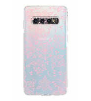 Samsung Galaxy S10  Kamera Korumalı Kapak Nostalji Desen Tasarımlı  Şeffaf  Kılıf