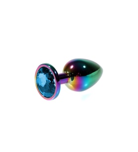 Metal Mavi Taşlı Rainbow anl tıkac Küçük Boy