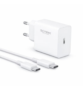 ScHitec 45W Süper Hızlı Şarj Aleti Type-C to Type-C 1metre Kablolu Beyaz