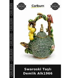 Özel Üretim Şık Gösterişli Mutfak Sunum Çeyiz Dekoratif Swaroski Taşlı Demlik Alk1966