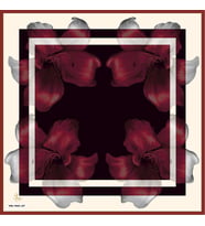 Çiçekli Desen Black Seri Twill Eşarp Eşarp Askısı ile Birlikte 90x90 cm Bordo-Kı
