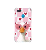 PrintiFy Oppo Ax7 ile Uyumlu Pembe Pötikare Serisi Göletin Gülü Tasarımlı Uv Baskılı Köşe Korumalı Antişok Kılıf