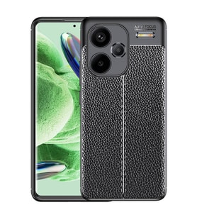 Xiaomi Redmi Note 13 Pro Plus 5G Kılıf Deri Görünümlü Slim Silikon (Siyah)