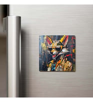 Jackal - Çakal - Güneş Gözlüklü Style - Buzdolap Magneti - 9x9 Cm