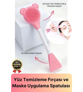 Özel Seri Esnek Yumuşak Silikon Yüz Cilt Krem Maske Uygulama ve Temizleme Fırçası Spatulası 1 Adet