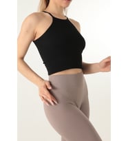 DoReMi Seamless Örme Halter Yaka Büstiyer (Siyah)