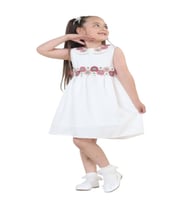Gülücük Kids G01631-433 Kız Çocuk Keten Jile Elbise - Gülücük - Sarı - ST01631-Sarı-12 YAŞ (Pembe)