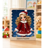 Çocuk Bulmaca Oyuncakları, Noel Oyuncakları, Montessori Oyunu, Geyik ve kız temalı 2+ Bulmacalar